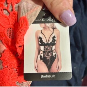 FREE FREE Red Lace Shapewear with Plunging V-neckline with a $400 purchase